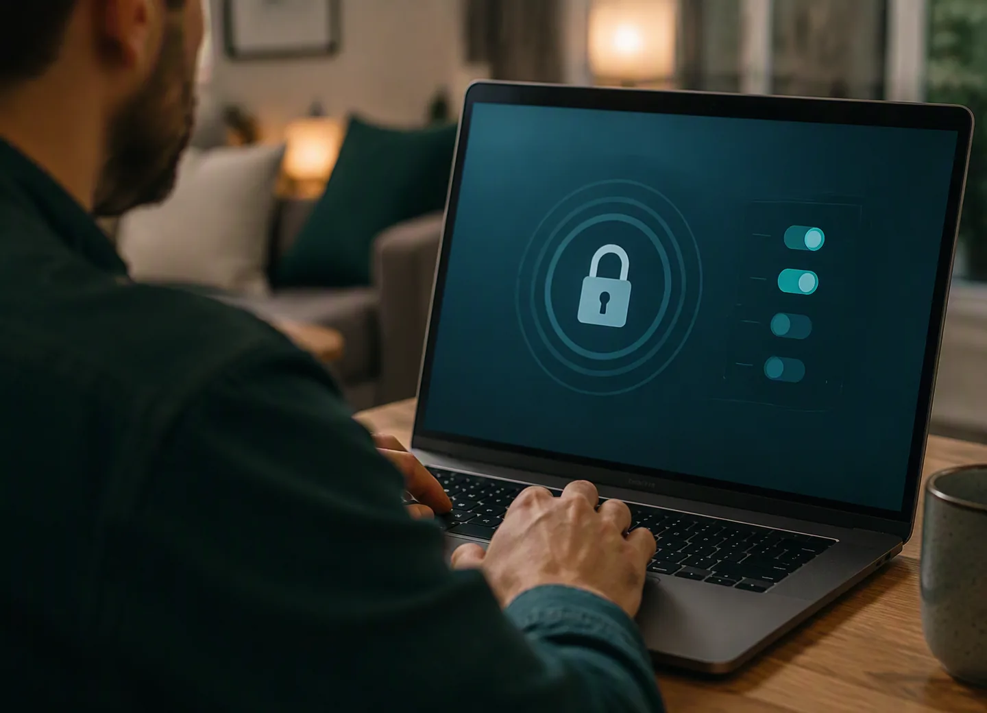 A privacy shield surrounding a form message and account details